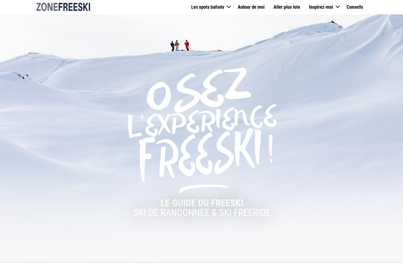 page d'accueil du site Freeski